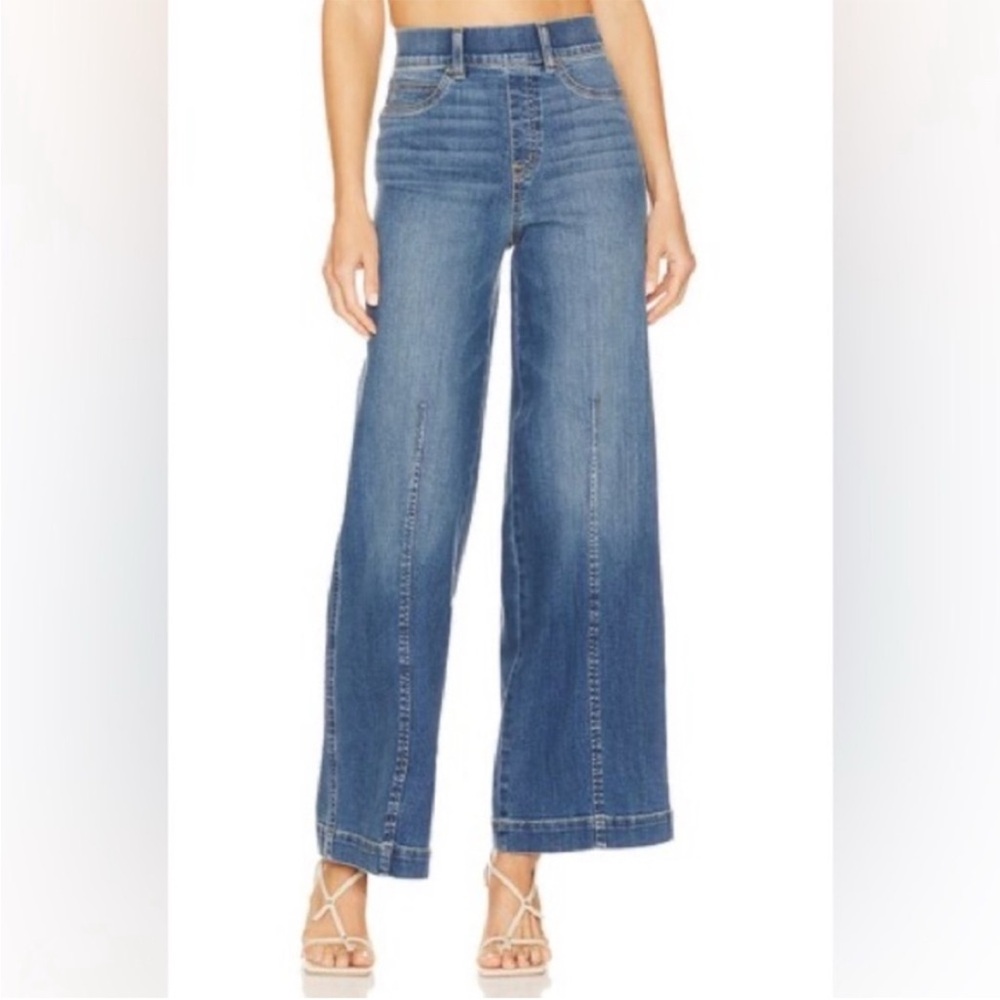 NWOT Spanx Front Seam Wide Leg Jeans Vintage Indigo